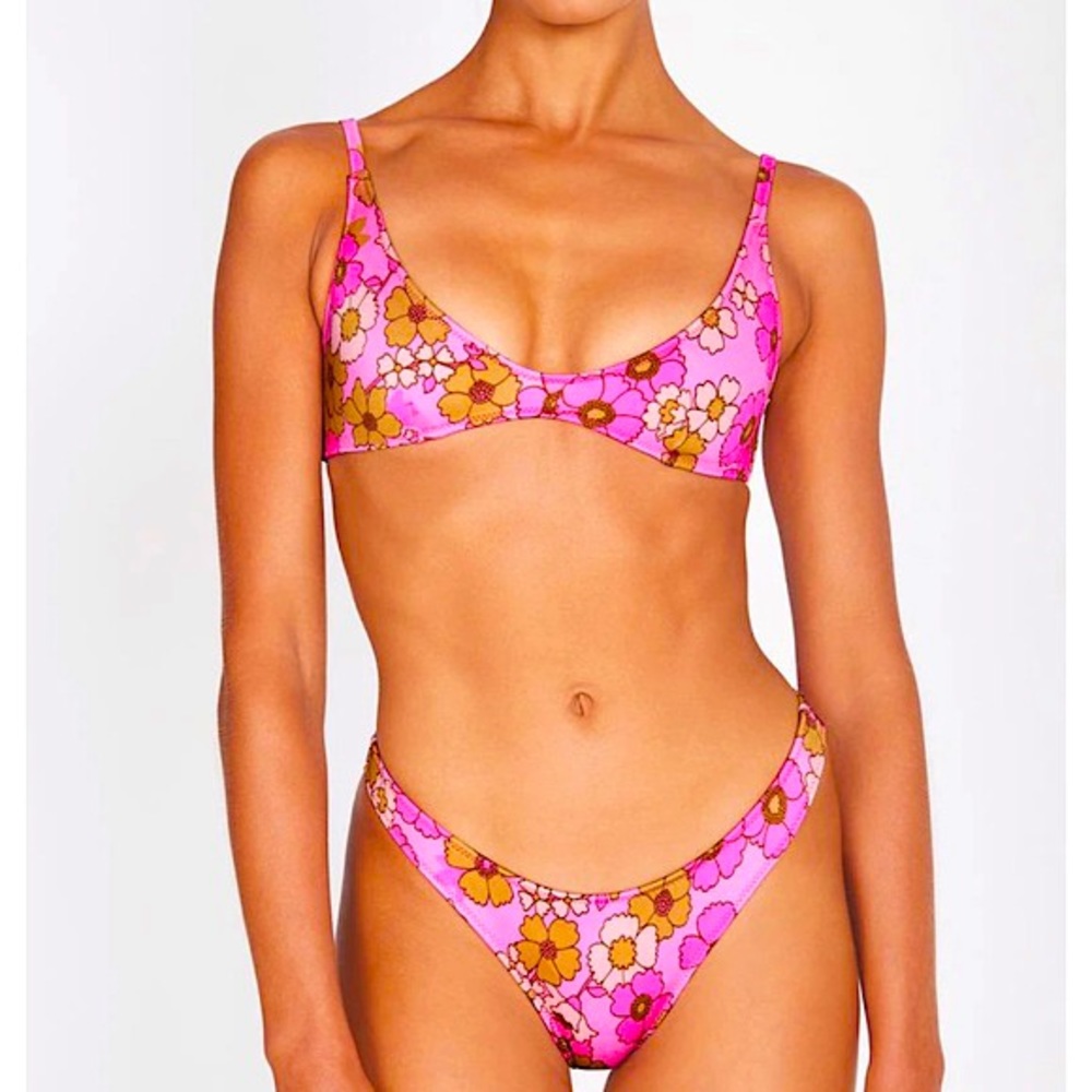 Pink Floral Triangl Bikini